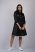 OWO THE LABEL Women Dress half sleeve Black Waist Tie Pattern Dress (OTL-DRS1047)